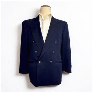 Joseph Abboud for Nordstrom Navy Double-Breasted 100% Wool Blazer 40R